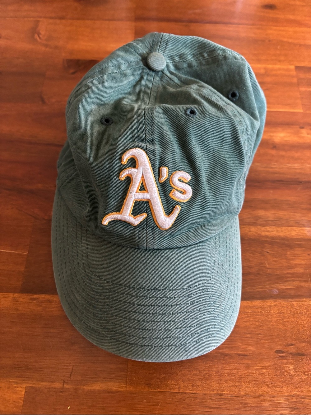 47 Brand A’s Dark Green Baseball Cap with Gold Embroidery